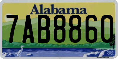 AL license plate 7AB8860