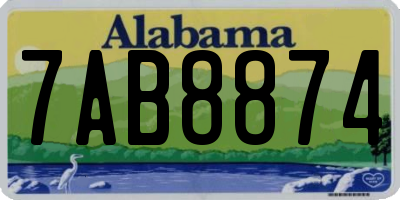 AL license plate 7AB8874
