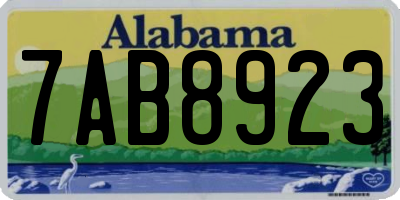 AL license plate 7AB8923