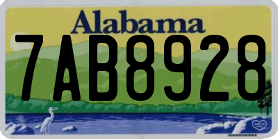 AL license plate 7AB8928