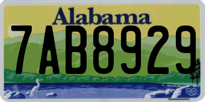 AL license plate 7AB8929