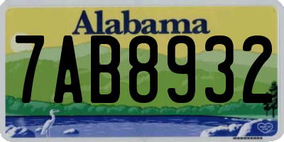 AL license plate 7AB8932