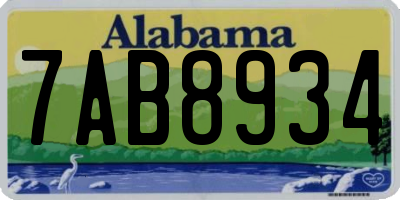 AL license plate 7AB8934