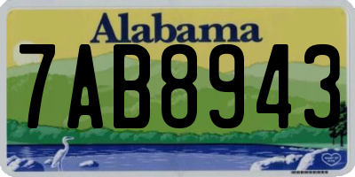 AL license plate 7AB8943