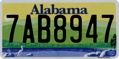 AL license plate 7AB8947