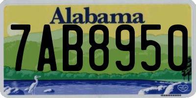 AL license plate 7AB8950