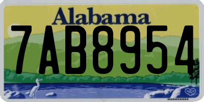 AL license plate 7AB8954