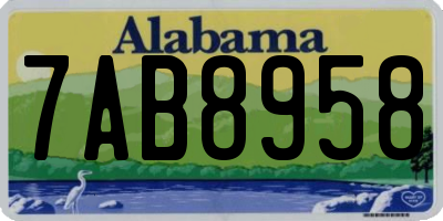 AL license plate 7AB8958