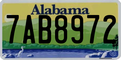 AL license plate 7AB8972