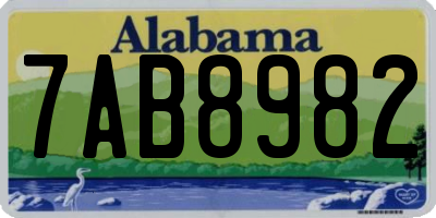 AL license plate 7AB8982