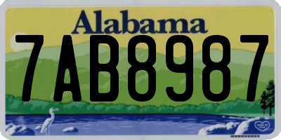 AL license plate 7AB8987