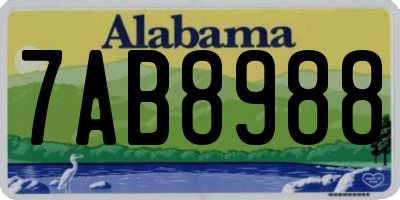 AL license plate 7AB8988