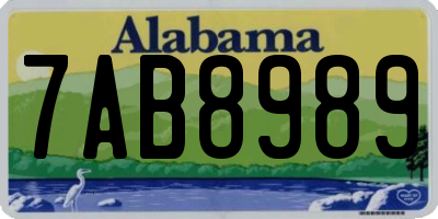 AL license plate 7AB8989