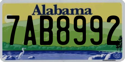 AL license plate 7AB8992