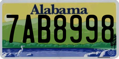 AL license plate 7AB8998