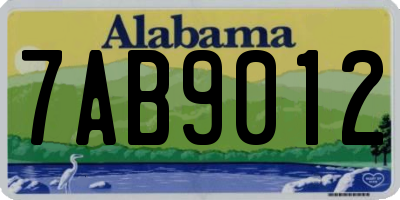 AL license plate 7AB9012