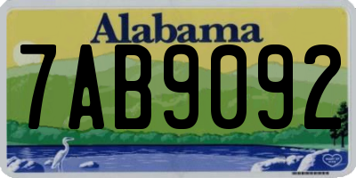AL license plate 7AB9092