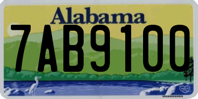 AL license plate 7AB9100