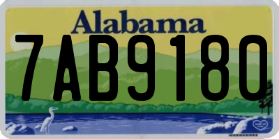 AL license plate 7AB9180