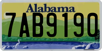 AL license plate 7AB9190