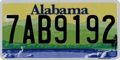 AL license plate 7AB9192