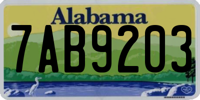 AL license plate 7AB9203