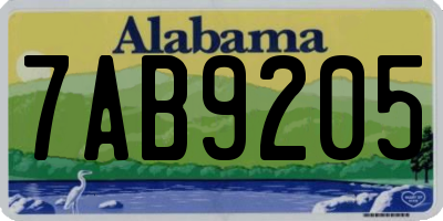 AL license plate 7AB9205