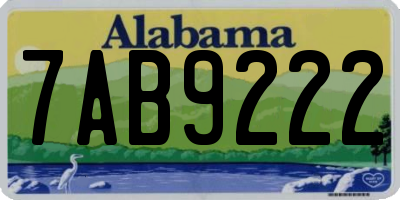 AL license plate 7AB9222