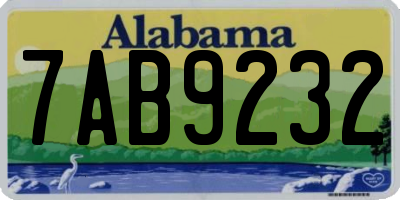 AL license plate 7AB9232