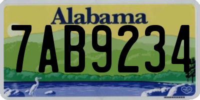 AL license plate 7AB9234