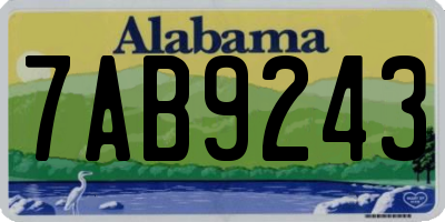 AL license plate 7AB9243
