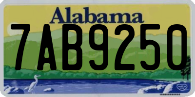 AL license plate 7AB9250