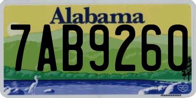 AL license plate 7AB9260