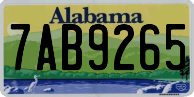 AL license plate 7AB9265