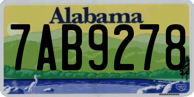 AL license plate 7AB9278