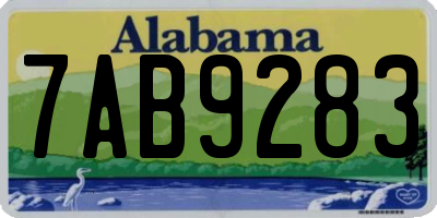 AL license plate 7AB9283