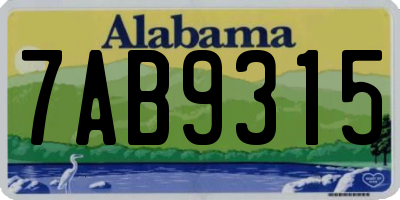 AL license plate 7AB9315