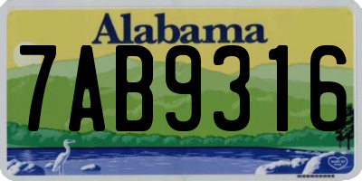 AL license plate 7AB9316