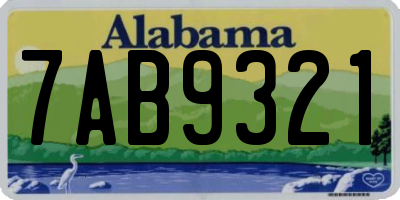 AL license plate 7AB9321