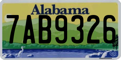 AL license plate 7AB9326
