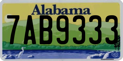 AL license plate 7AB9333
