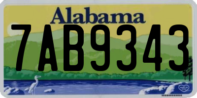 AL license plate 7AB9343