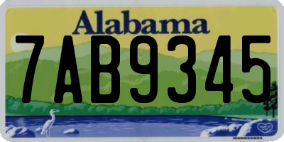 AL license plate 7AB9345
