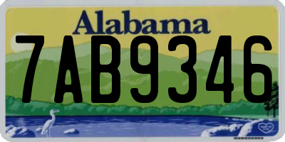 AL license plate 7AB9346