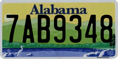 AL license plate 7AB9348