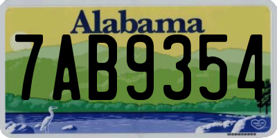 AL license plate 7AB9354