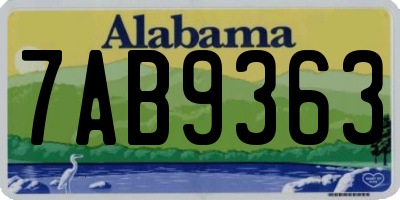 AL license plate 7AB9363