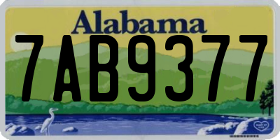 AL license plate 7AB9377