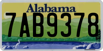 AL license plate 7AB9378