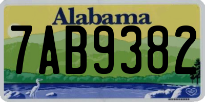 AL license plate 7AB9382